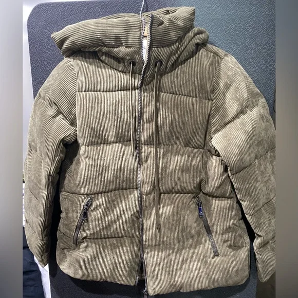 Sam Edelman Hooded corduroy Puffer Jacket XS - Picture 3 of 8
